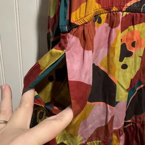 Marine Layer Elise Mini Dress Abstract Floral Size Large - Picture 4 of 8